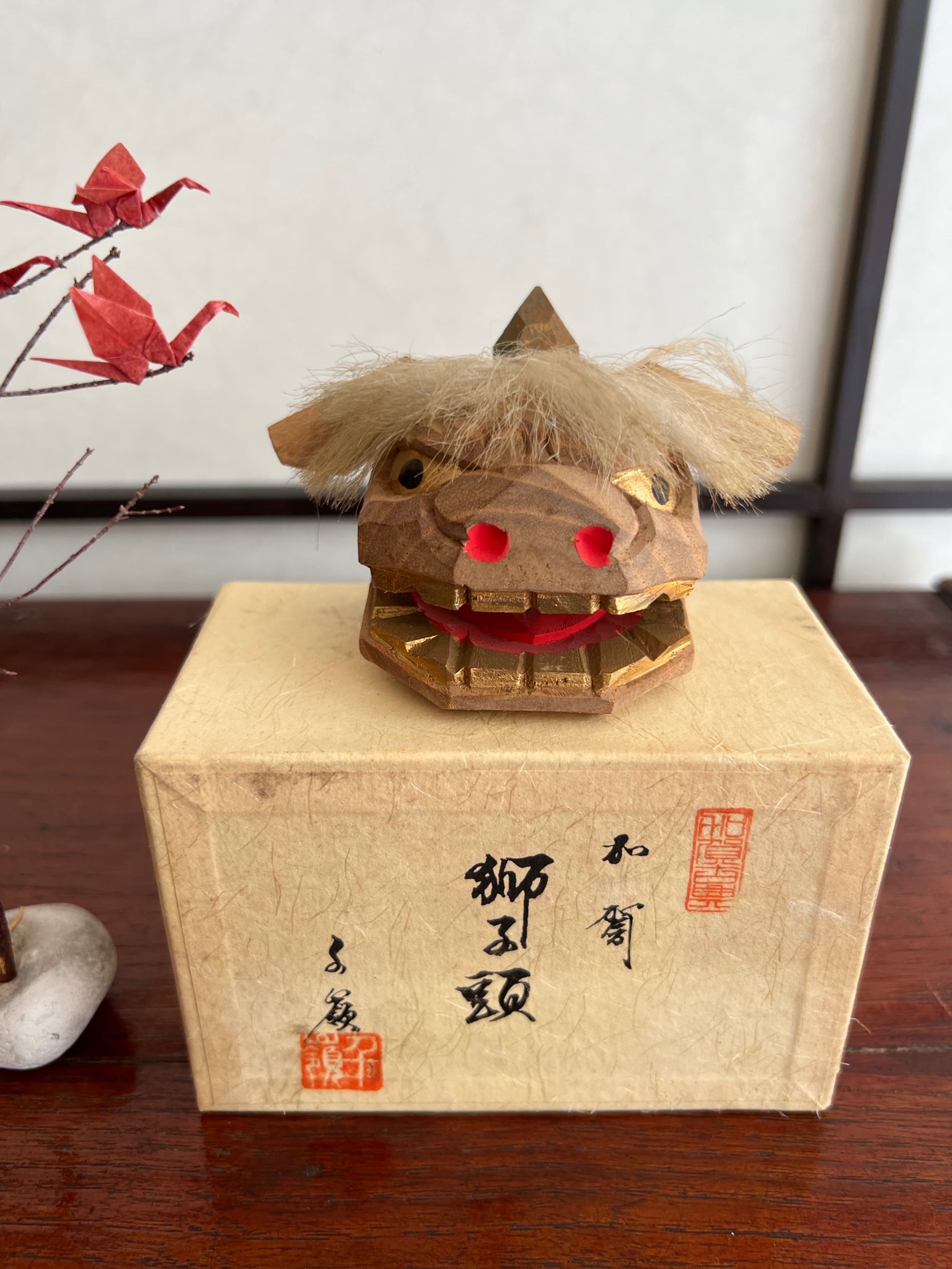 Tête de Lion Kaga Shishi-gashira  Artisanat japonais – Uchiwa Gallery
