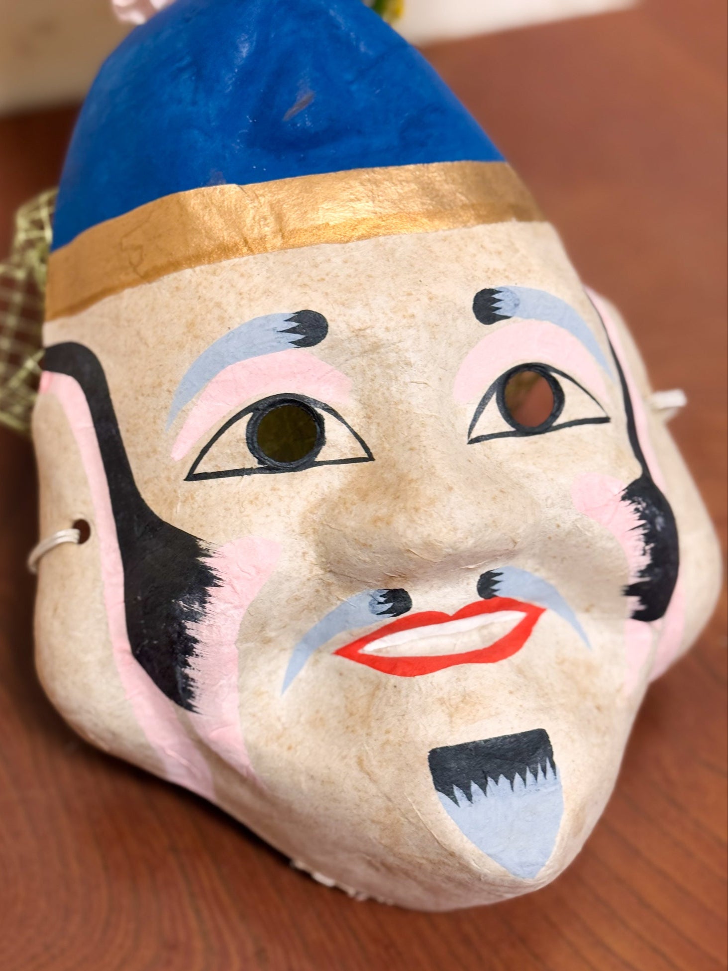 Masque japonais ebisu papier maché face