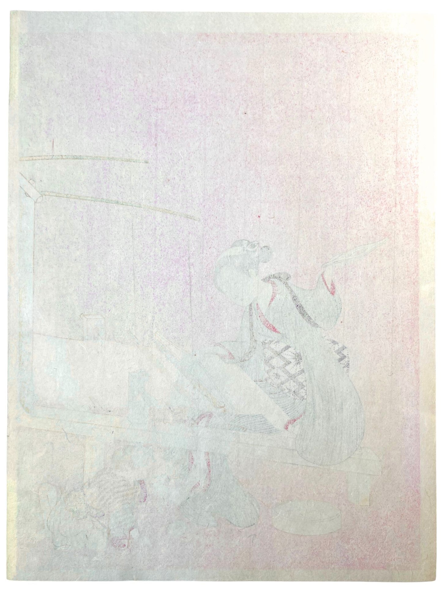 Estampe japonaise de Harunobu Suzuki, Tisserande et enfant
