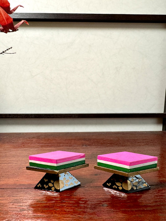 gateau Ishimochi hina matsuri miniature en losange