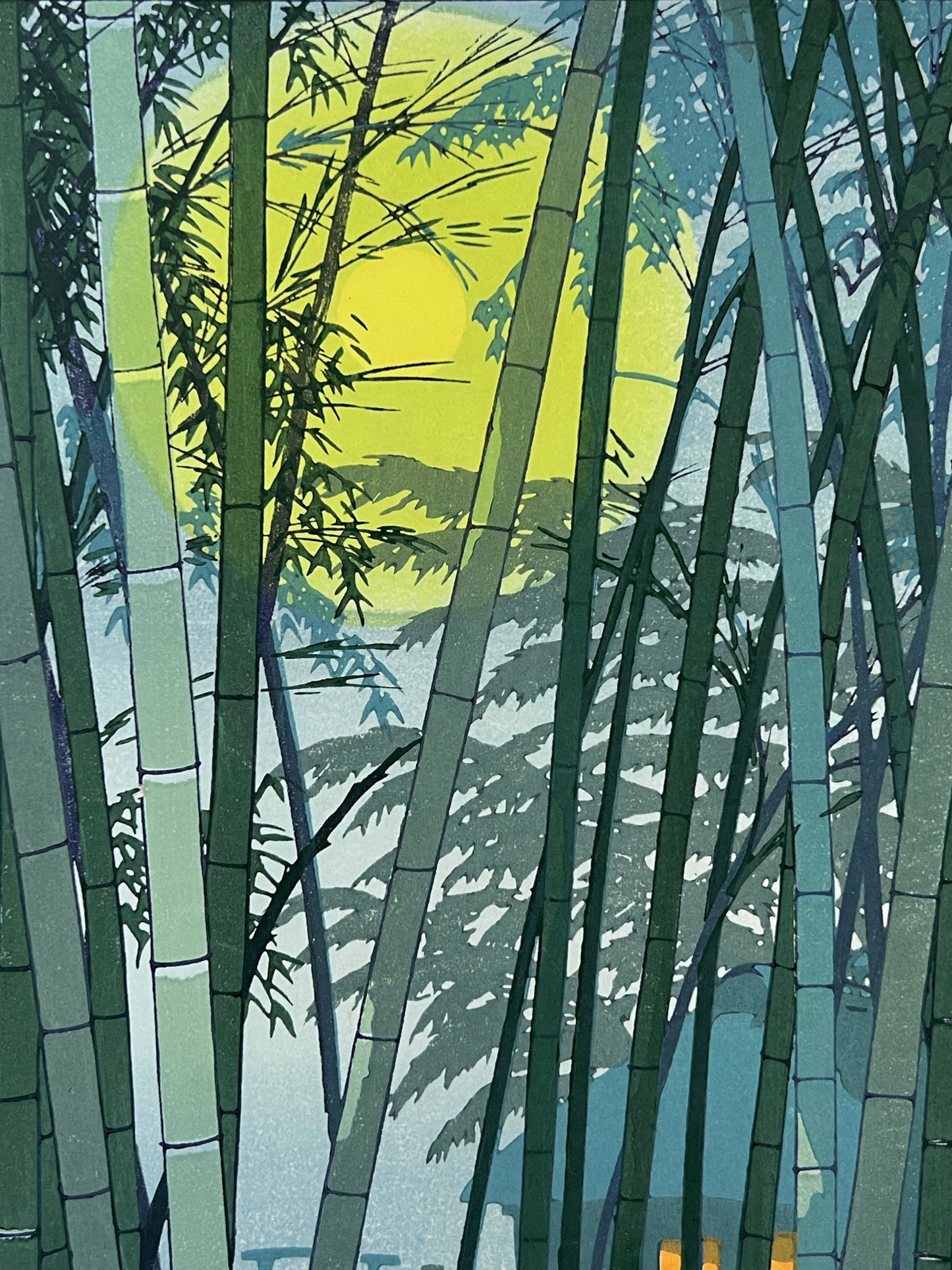 Estampe Japonaise de Kasamatsu Shiro, Forêt de Bambou au début de l'été