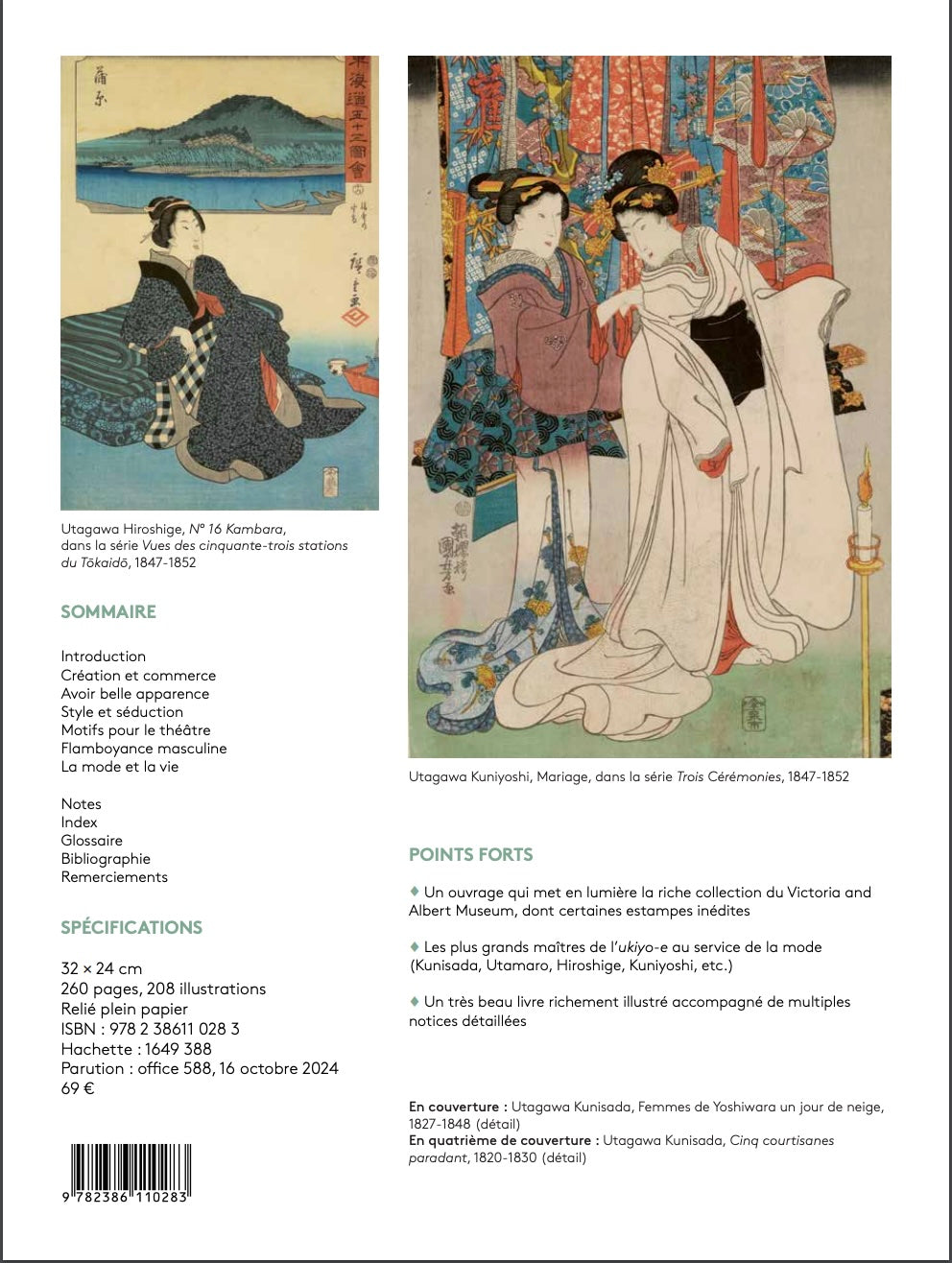 livre Mode et estampe japonaise Citadelles &Mazenod couverture, points forts