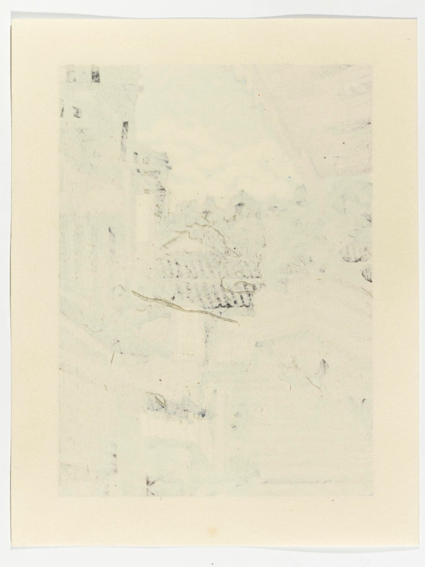 Estampe Japonaise de Nishijima Katsuyuki représentant une ruelle de Kyôto et ses maisons traditionnelles par une belle journée d'été, le verso