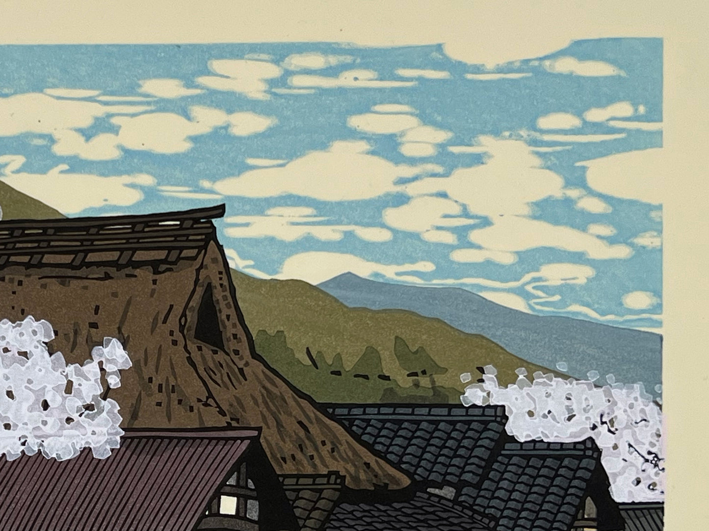Estampe Japonaise de Nishijima Katsuyuki | Cerisiers en Fleurs à Ohara