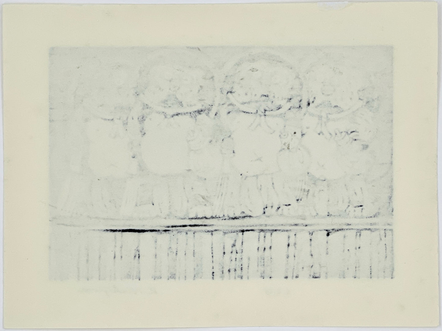Estampe Japonaise de Nishijima Katsuyuki, Quatre Tanukis avec leur bouteille de saké, le verso