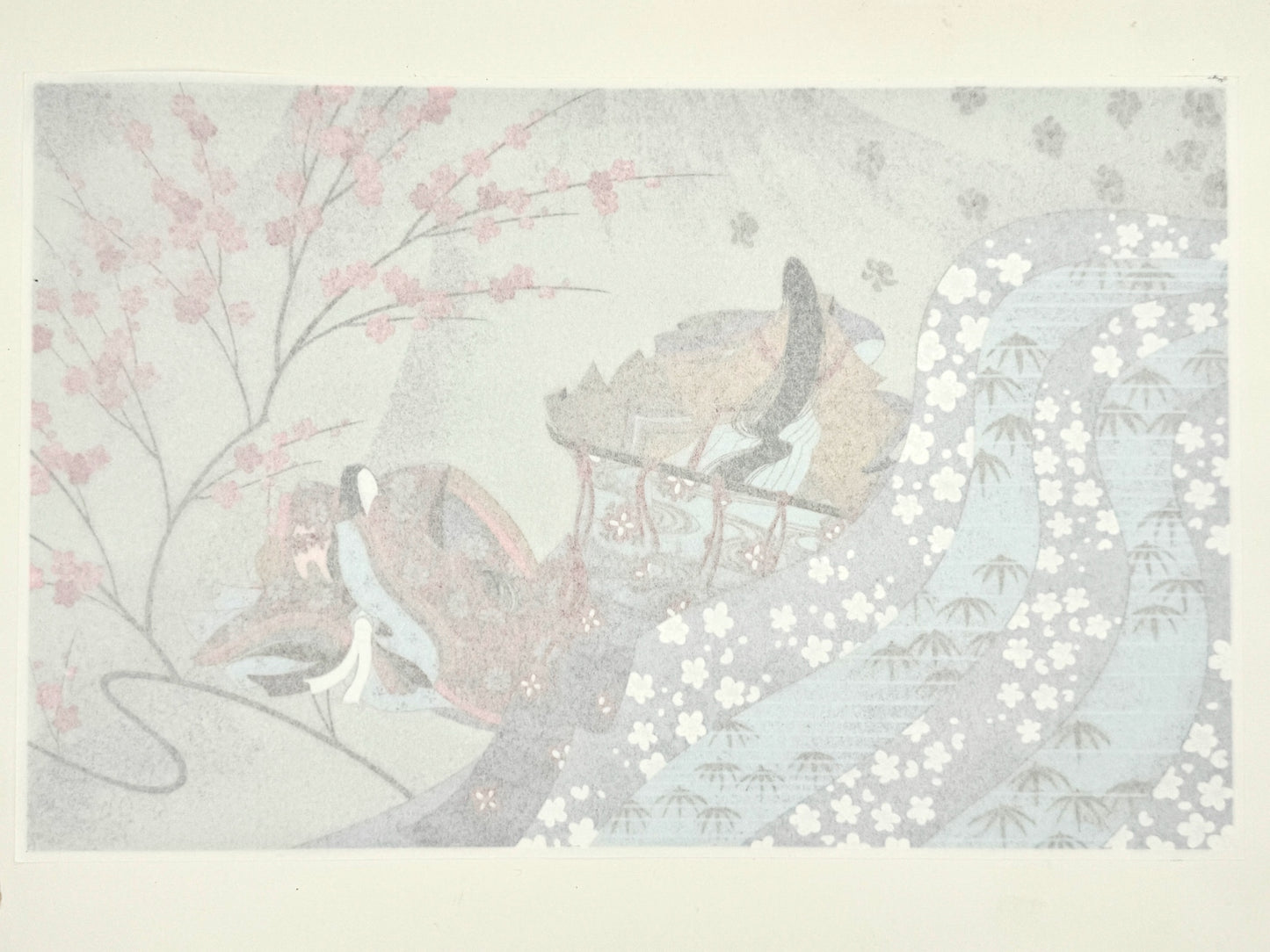 Sérigraphie Japonaise, Les Quatre saisons du Dit-du Genji - Hiver