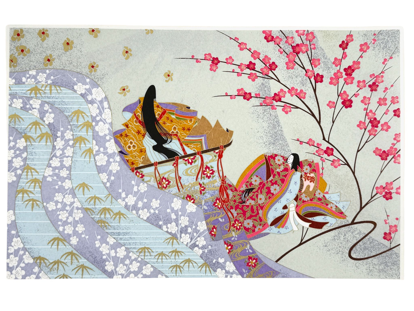 Sérigraphie Japonaise, Les Quatre saisons du Dit-du Genji - Hiver