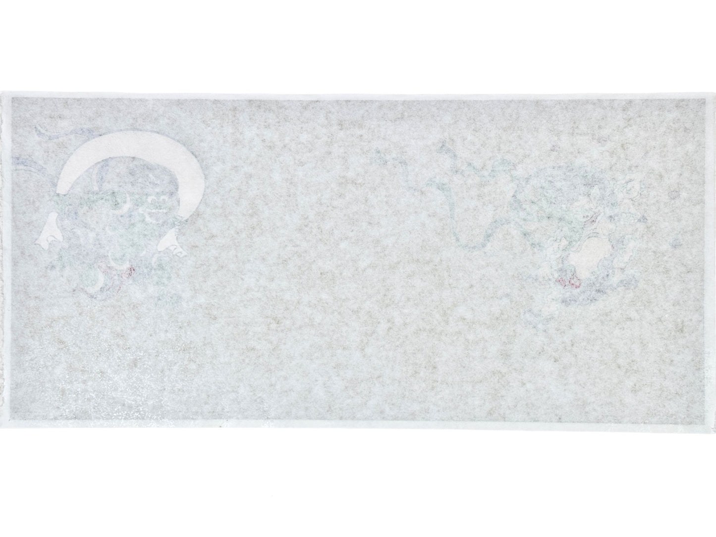 Estampe japonaise Raijin et Fujin sur fond doré, le verso