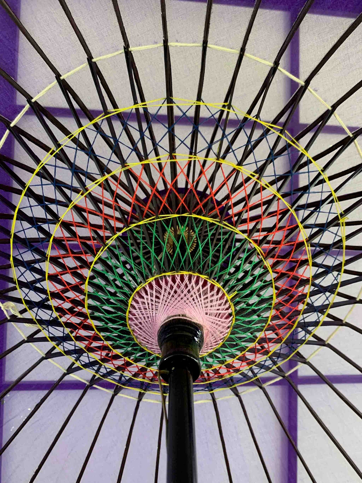 Parapluie traditionnel japonais kyowagasa violet.