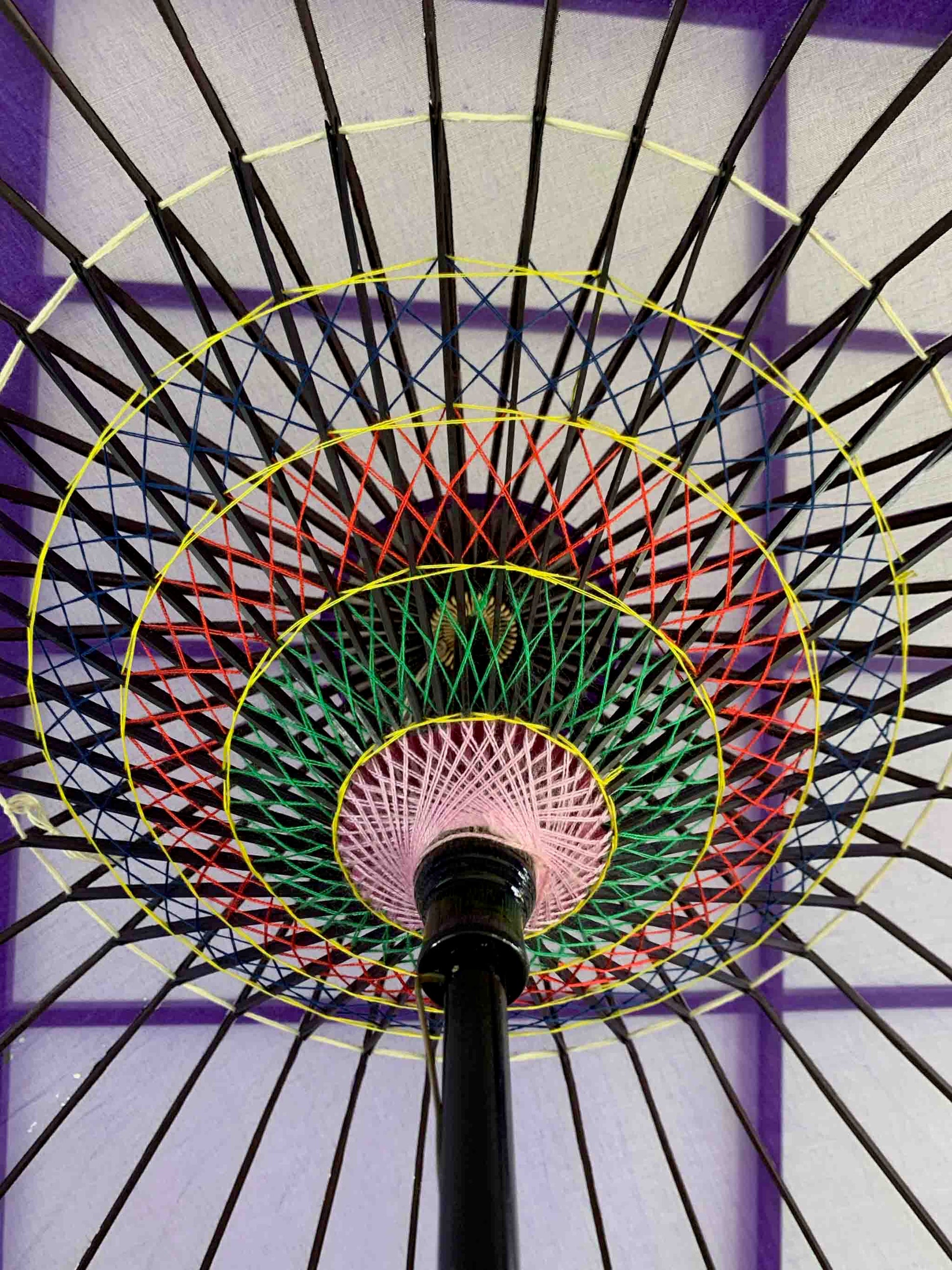 Parapluie traditionnel japonais kyowagasa violet.