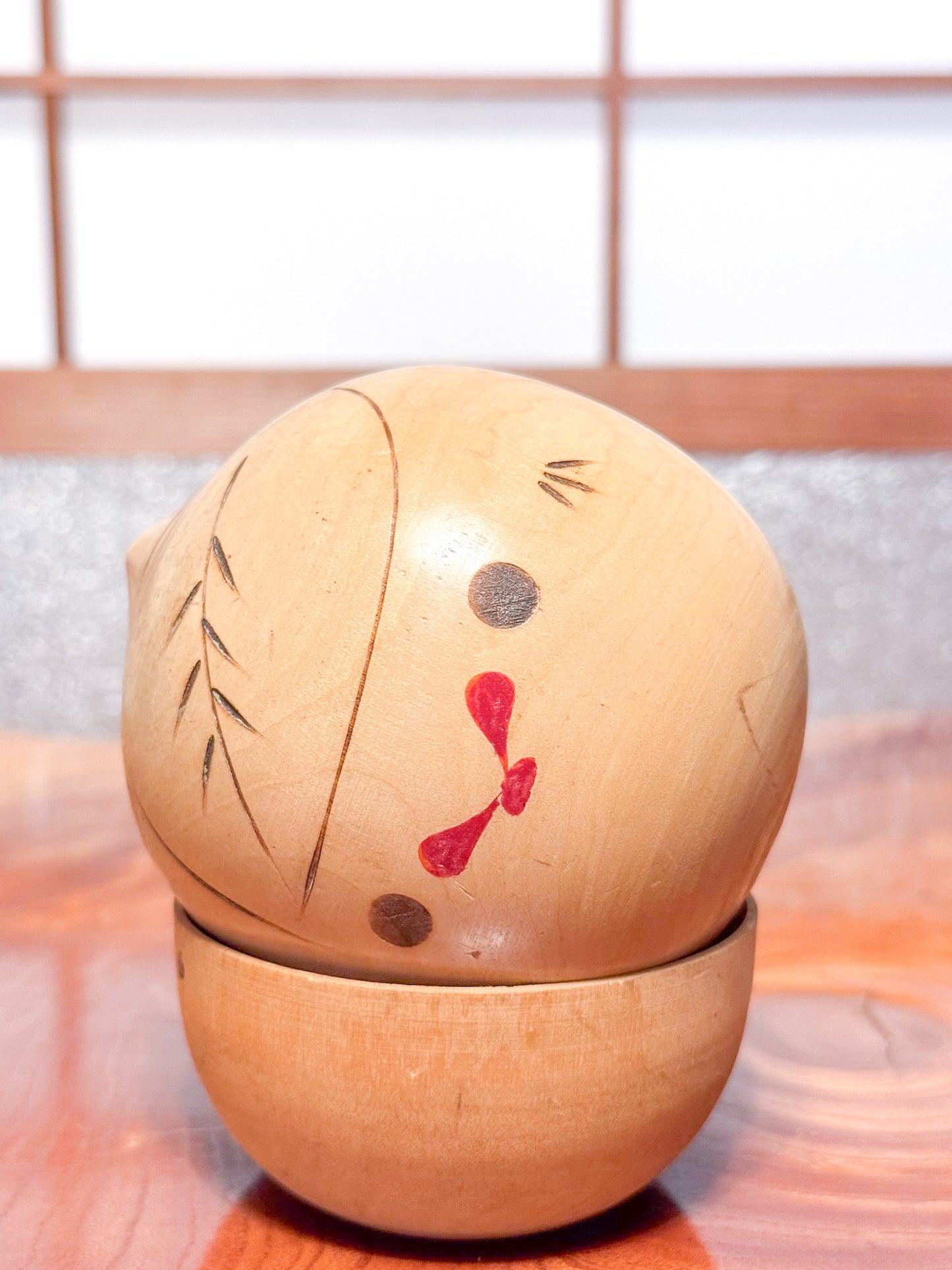Kokeshi nature sur socle tête
