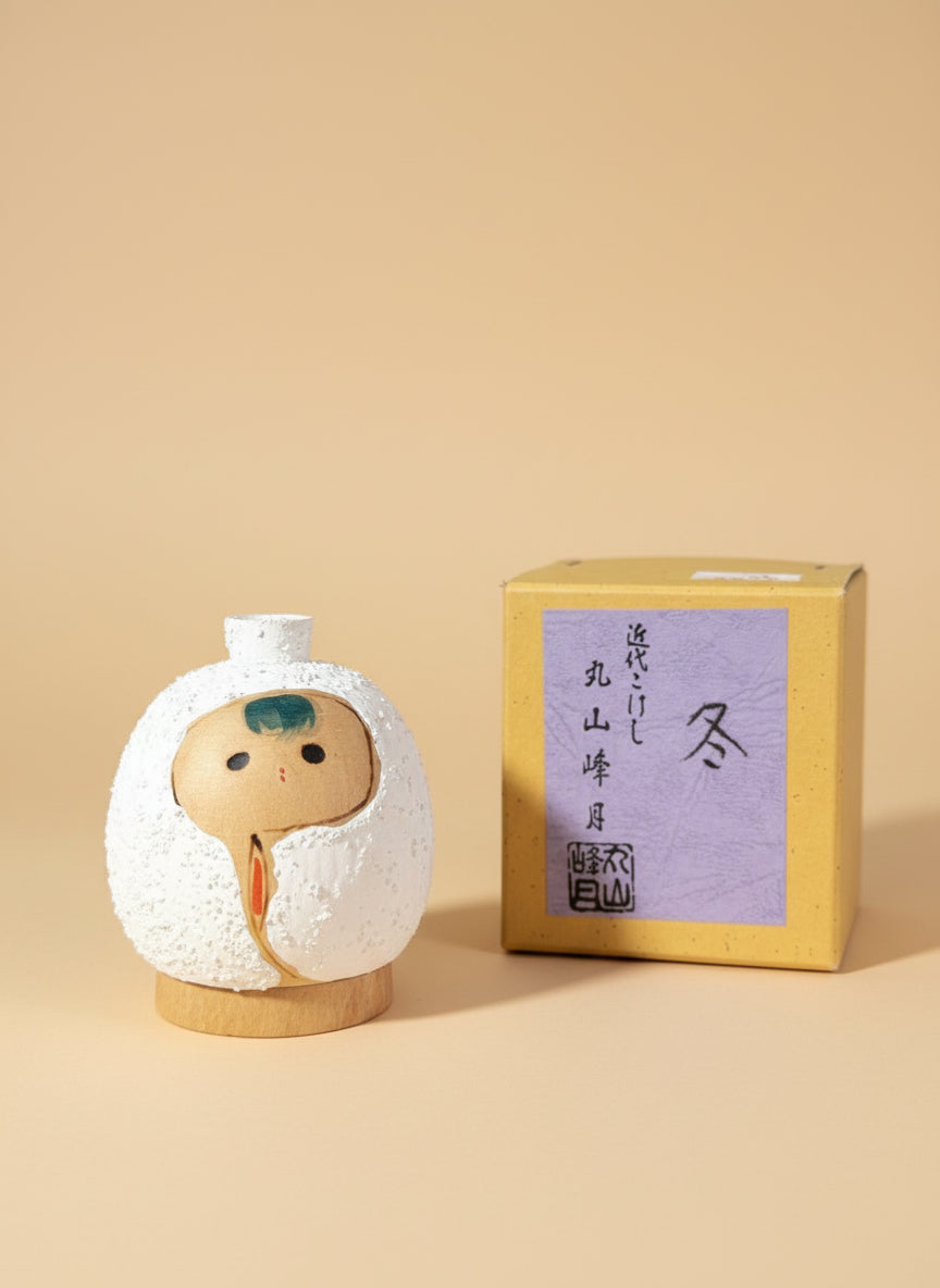 Petite Koekshi neige murayama avec boîte fond beige
