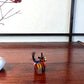 cheval japonais traditionnel miniature en bois peint noir motif rouge et or