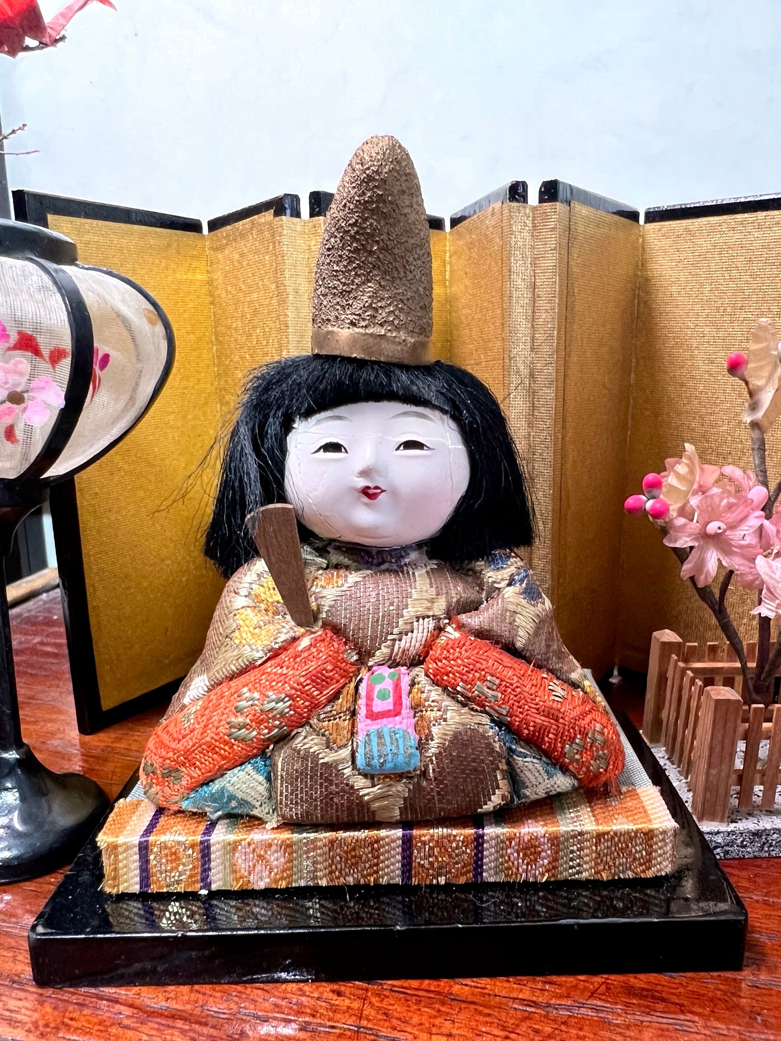 Poupée Japonaise Traditionnelle Kimekomi | Couple Hinamatsuri | Empereur et Impératrice | Empereur