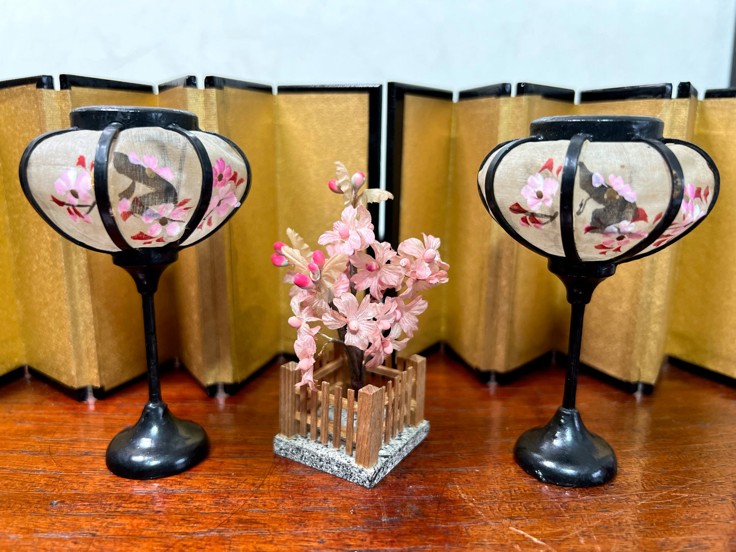 Poupée Japonaise Traditionnelle Kimekomi | Couple Hinamatsuri | Empereur et Impératrice| décors