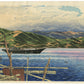 Estampe japonaise de paysage par Itō Shinsui représentant Ajiro au crépuscule.