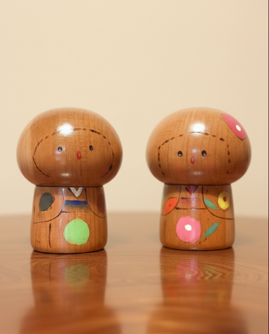 Kokeshi japonaise en bois sentiment de rêve rouge - YUME GOKORO Kokeshi japonaise en bois sentiment de rêve rouge - YUME GOKORO