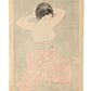 Estampe Japonaise de Torii Kotondo, maquillage devant le miroir