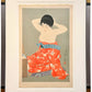 Estampe Japonaise de Torii Kotondo, maquillage devant le miroir