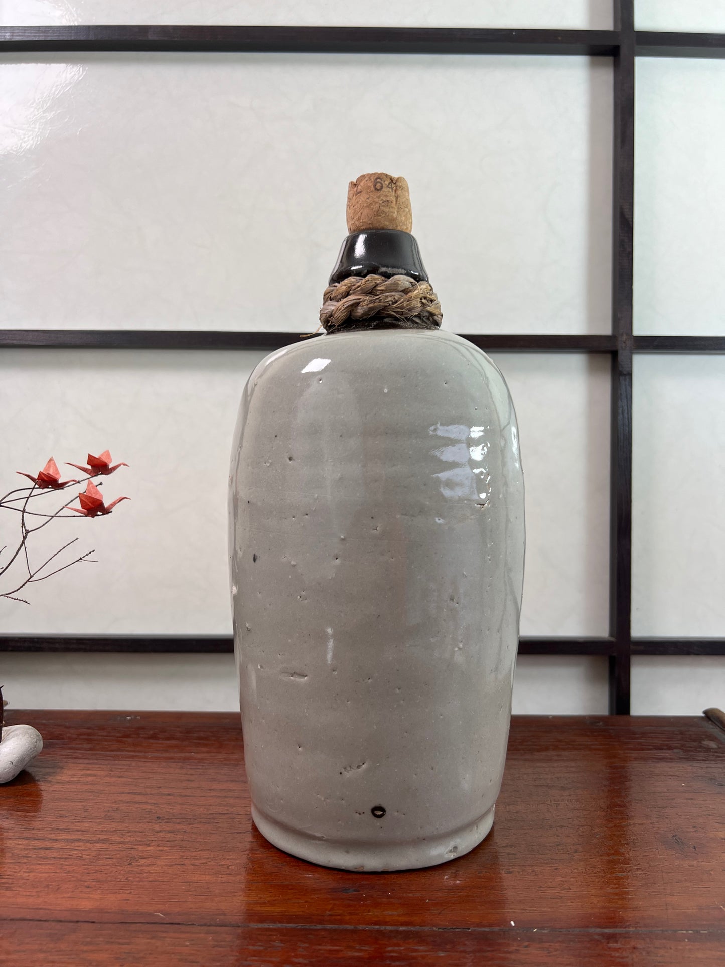 bouteille a sake vintage ceramique dos