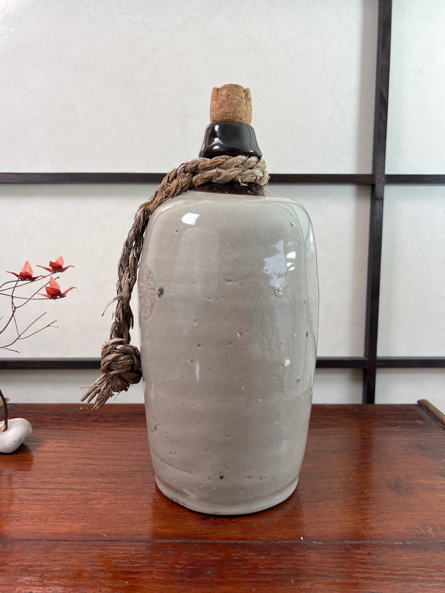 bouteille a sake vintage ceramique face