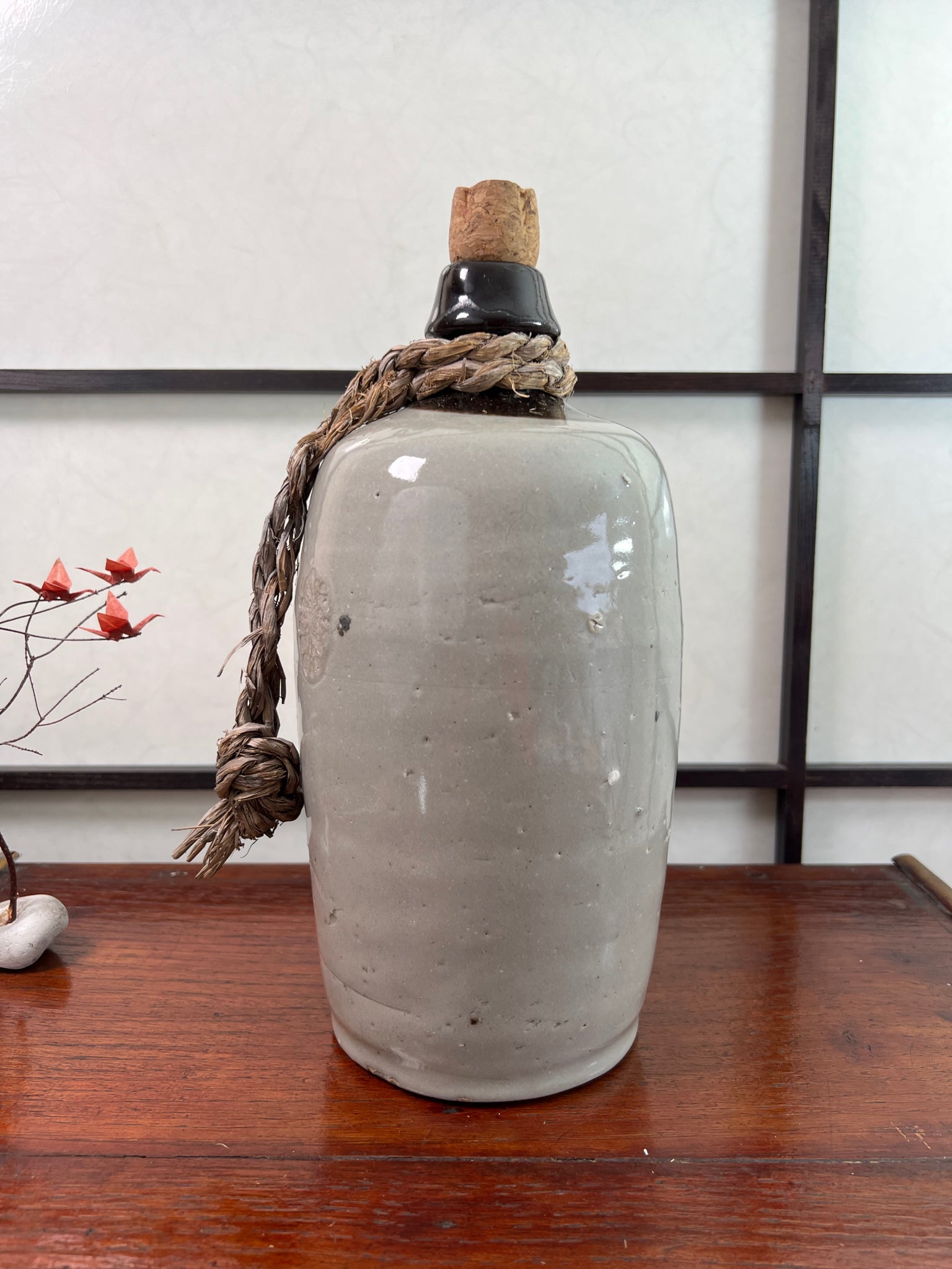 bouteille a sake vintage ceramique face