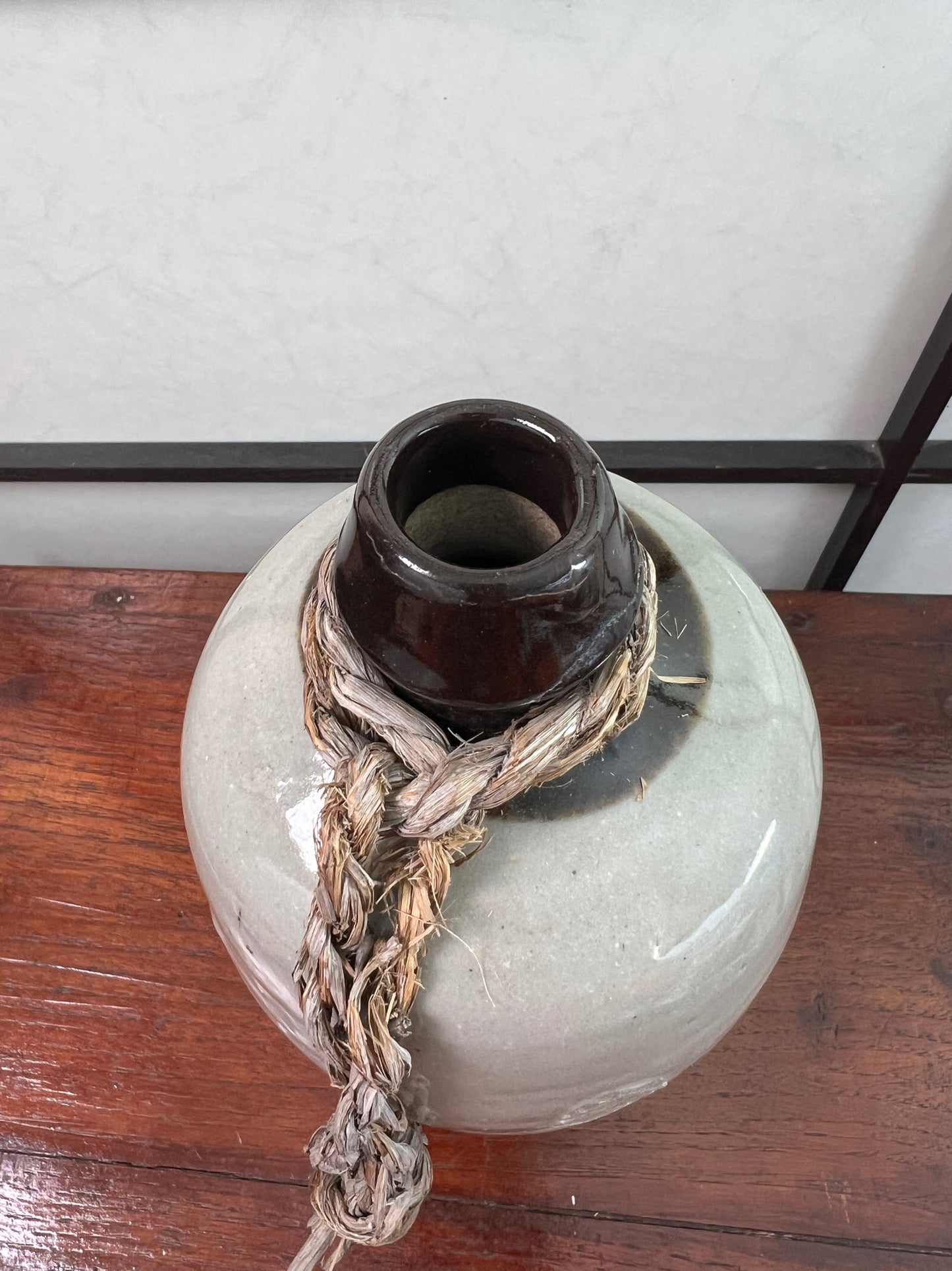 bouteille a sake vintage ceramique dessus