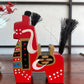 Cheval Miharu traditionnel en bois rouge profil gauche