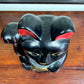 Chat japonais maneki neko noir de 21 cm, le dessus