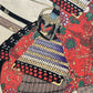 estampe japonaise en triptyque de samouraï, détail genouillère
