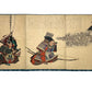 estampe japonaise en triptyque de samouraï