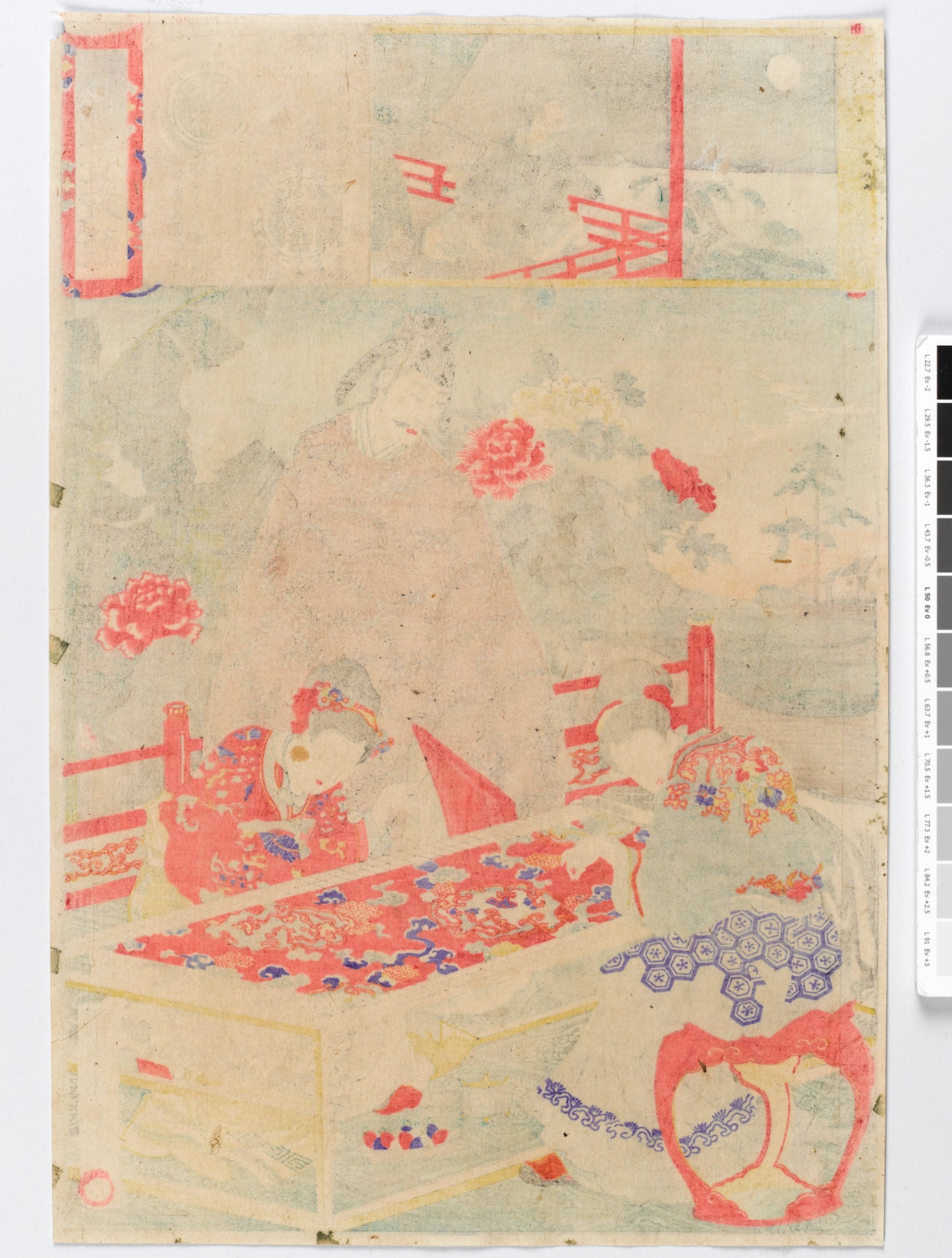 Estampes japonaise Chikanobu série brocards de l'est n° 38, dos estampe