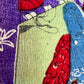 estampe japonaise crépon chirimen-e réception chez un seigneur série brocard de l'ouest modern détail kimono rouge bleu violet
