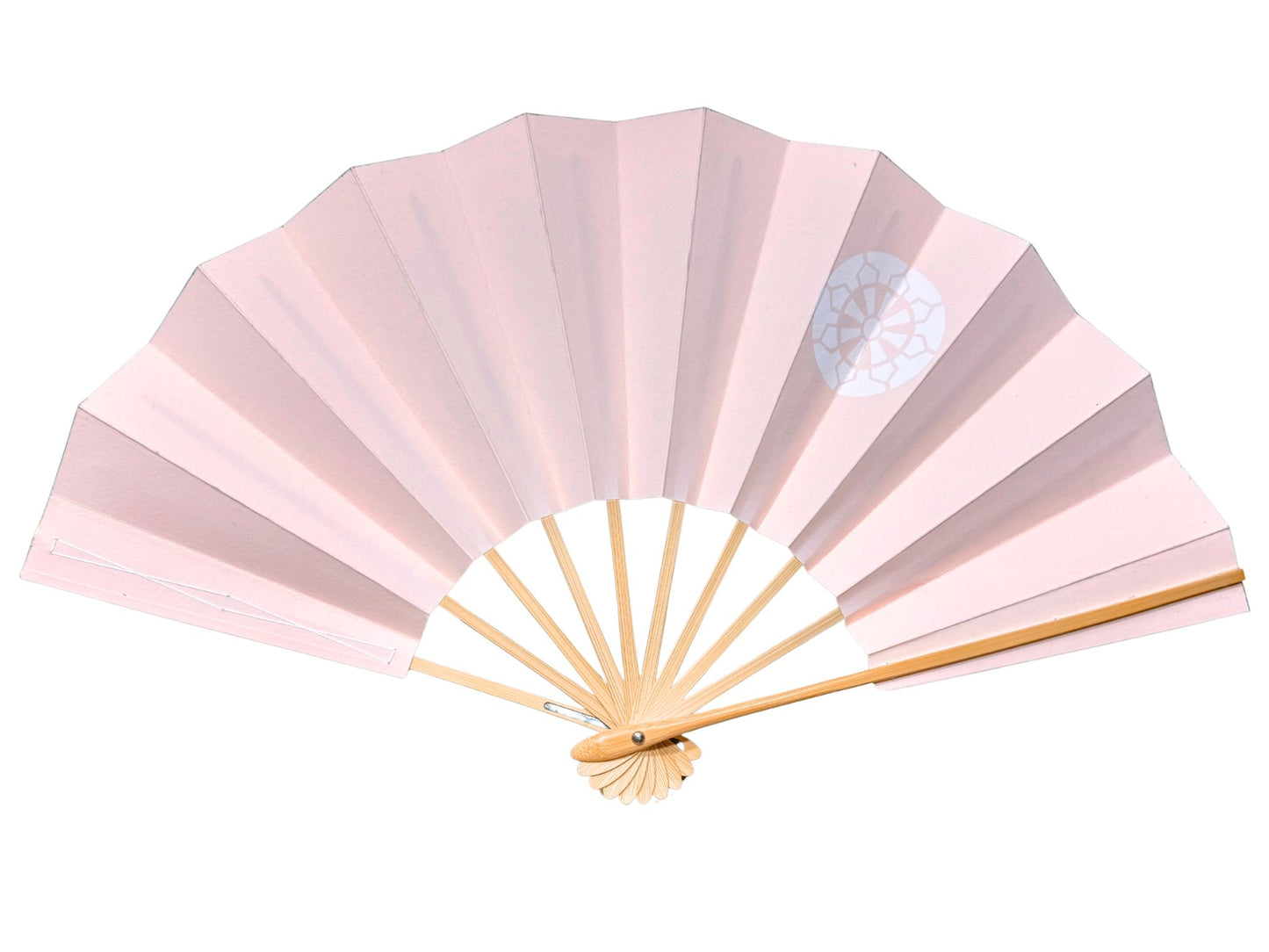 éventail japonais sensu rose poudré