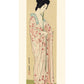 estampe japonaise femme nue enfilant son kimono à la sortie du bain