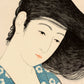 Estampe japonaise détail de l’estampe visage et cheveux