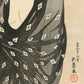 Estampe japonaise détail de l’estampe; le décolleté et le kimono transparent de la femme