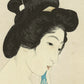 Estampe japonaise détail de l’estampe visage cheveux relevés