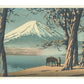 Estampe Japonaise de Hasui avec mont Fuji et lac Yamanaka en automne