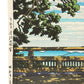 estampe japonaise de Kawase Hasui, le sanctuaire Konpira dans la province de Sanuki, détail du titre, de la date et de la signature