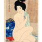 Estampe Japonaise de Hakuho, femme nue s’essuyant après le bain