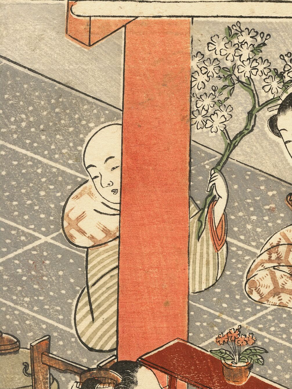 Estampe japonaise de Suzuki Harunobu - La maison de thé Kagiya