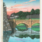 estampe japonaise hasui pont niju lever du jour 