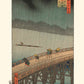 reproduction Fine Art de l'estampe japonaise de Hiroshige, le pont Ohashi sous la pluie