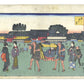 Estampe Japonaise de Hiroshige | Edo Meisho - Vue de Hongo, promenade en palanquin