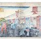 estampe japonaise de Hiroshige série edo meisho rue marchande Kojimachi dori, dos de l'estampe