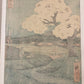 Estampe Japonaise de Hiroshige | Le Tokaido vertical cerisier en fleurs, hommage à Yoshitsune, dos de l'estampe