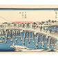 Estampe japonaise de Hiroshige représentant le pont Nihonbashi sous la neige