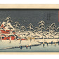 Estampe Japonaise Hiroshige temple Zôjôji la nuit sous la neige