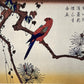 Estampe Japonaise de Hiroshige | Perruche sur une branche de pin détail de l'oiseau